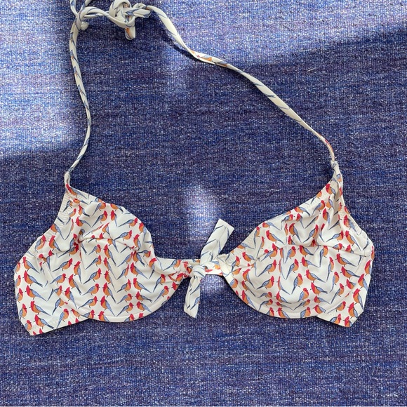 J. Crew Bird Printed Wired Bikini Top - Picture 1 of 5